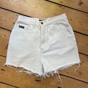 Vintage White High Rise Cut-Off Shorts - Size 25